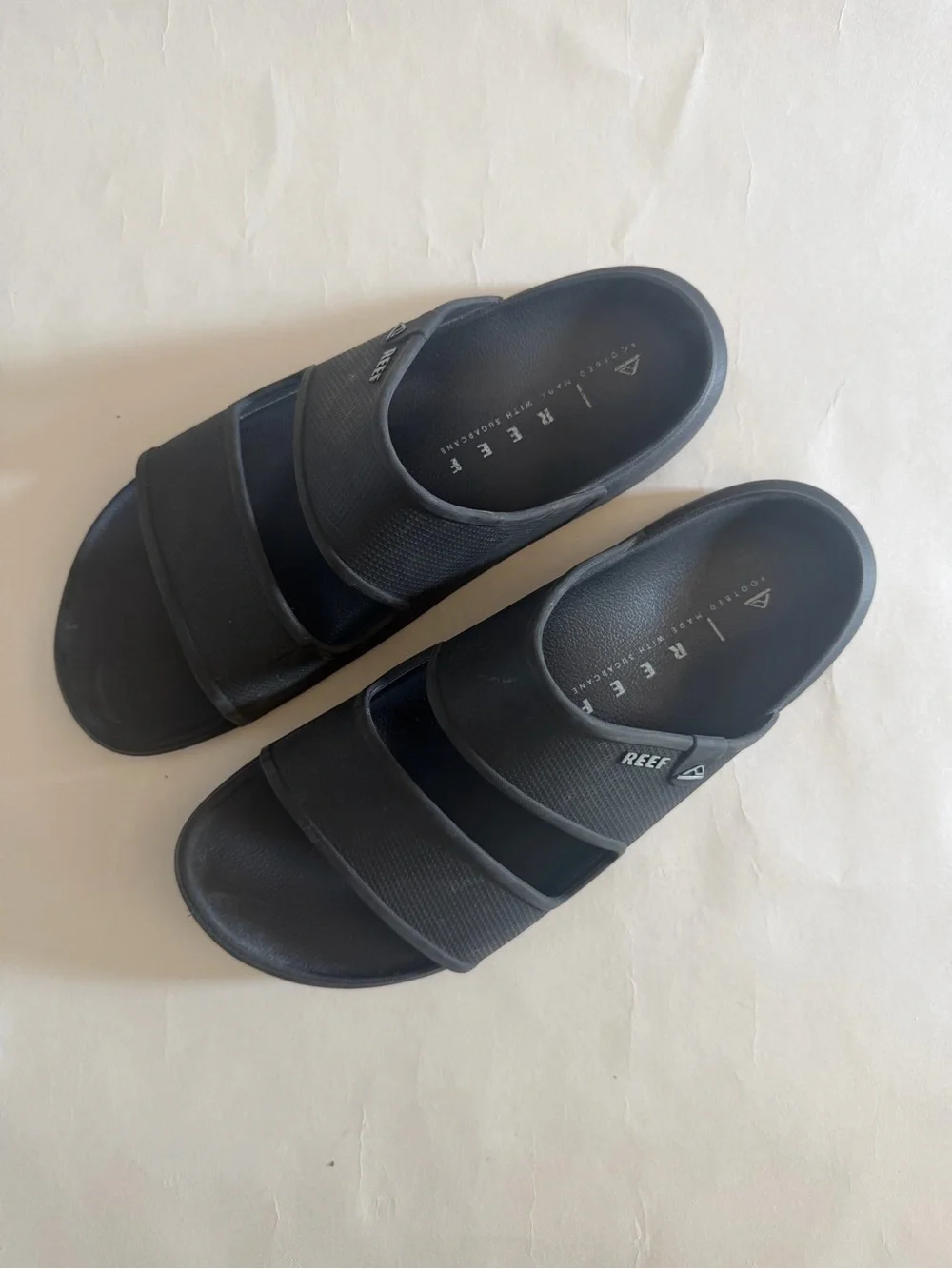 Reef Black Dual-Strap Slide Sandals for Men